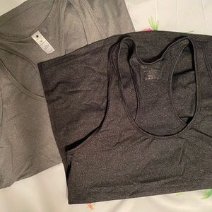 2 gray workout tanks!
